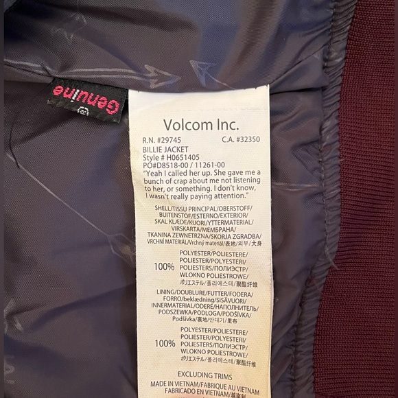 Ladies Volcom Ski/Snowboarding Jacket Shell - Picture 7 of 7